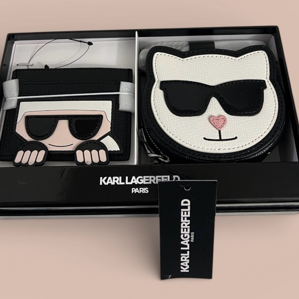Karl Lagerfeld Black and White Cat Crossbody Bag